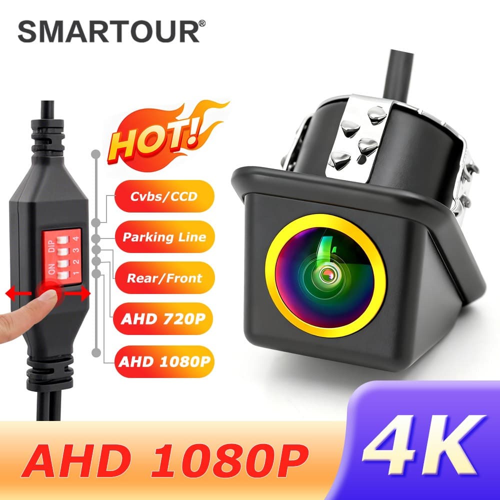Nova Multifuncional AHD 1080P Câmera De Visão Traseira Do Carro 180 Graus Perfurador 20mm HD Noturna À Prova Dwaterproof