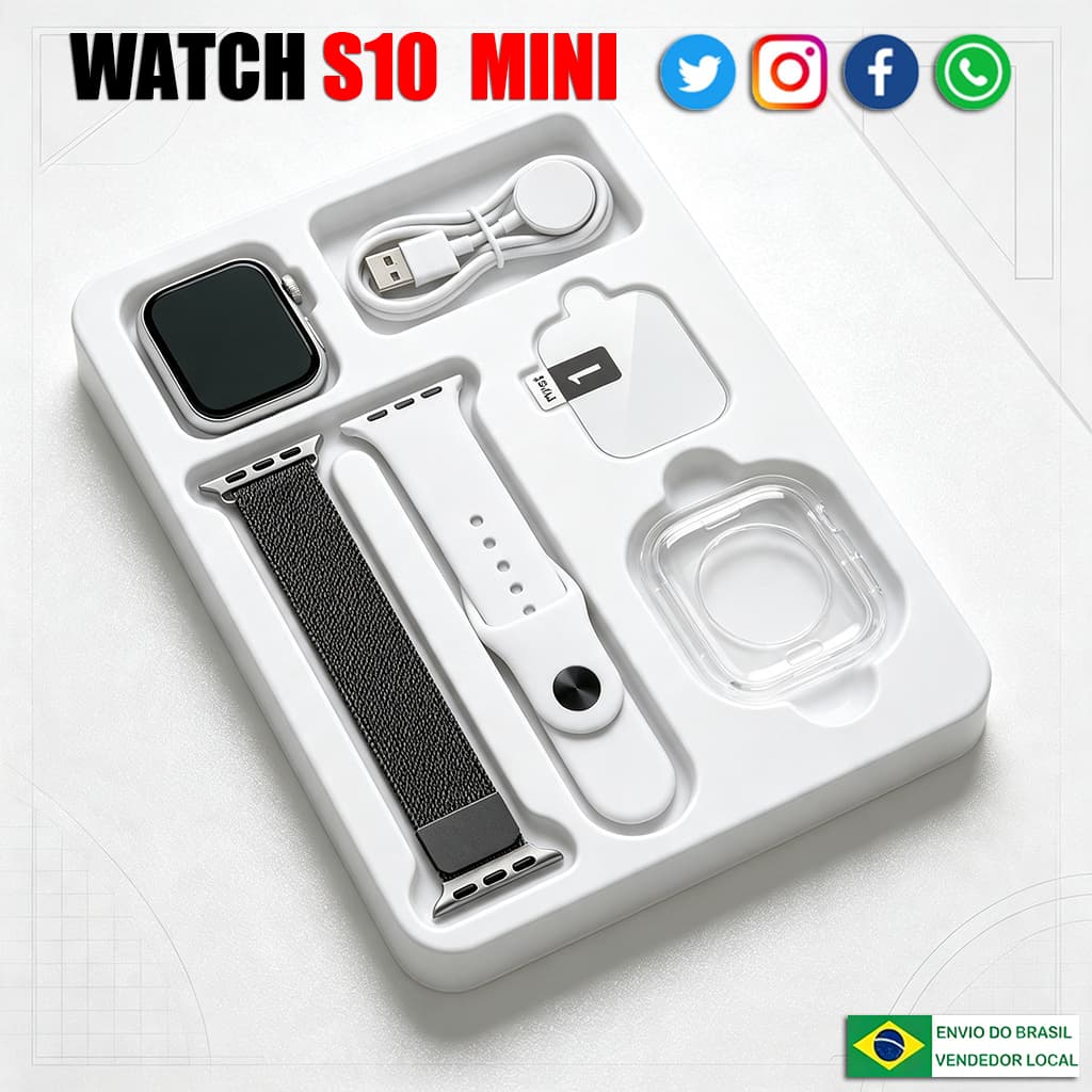 2026 Novo smartwatch S10 Pro Mini com chamadas Bluetooth Monitoramento De Saúde Contagem De Exercícios Calculadora