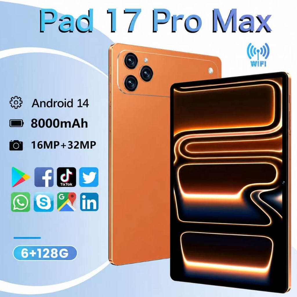 Tablet N17 Wifi com chip 10.1 10000mah Android 14, 6GB RAM 128GB Teclado+Mouse+Fones de ouvido Bluetooth Câmera MUNDO