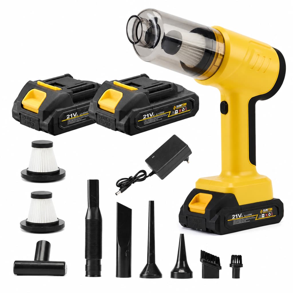 Aspirador De Pó Sem Fio 21V Com Sopro E Sucção , Kit De 2 Baterias , Carregador , Acessórios Para Limpeza De Carro , Tec