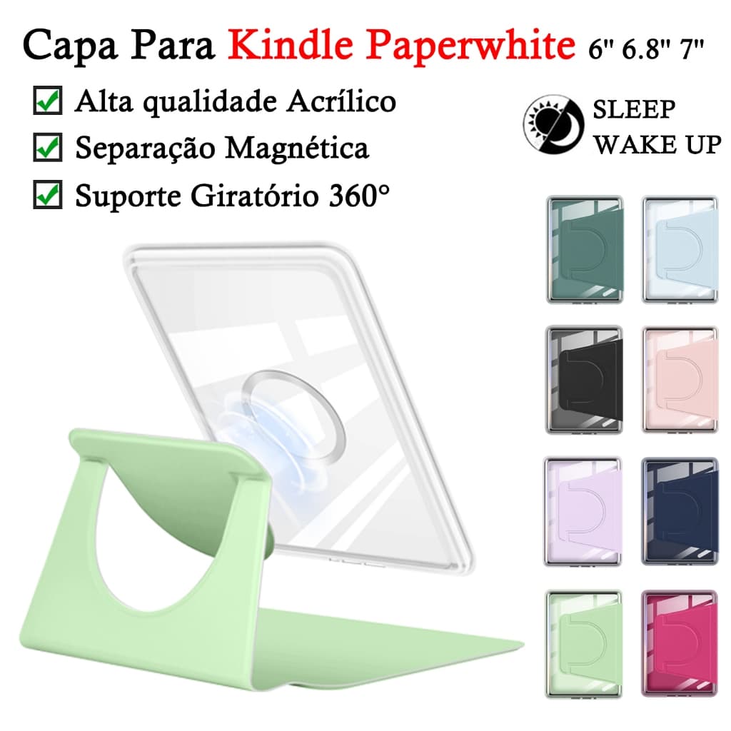Capa Para Kindle 11ª Geração 2024 Acrílico Magnética Sênior Paperwhite 12ª 10ª 8ª 7ª 6ª 5ª Geração