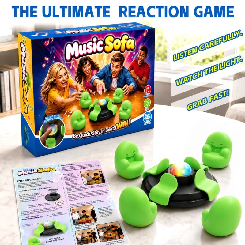 (Versão de 4 jogadores) Jogo de sofá com música, brinquedos de jogo de tabuleiro para festas em família