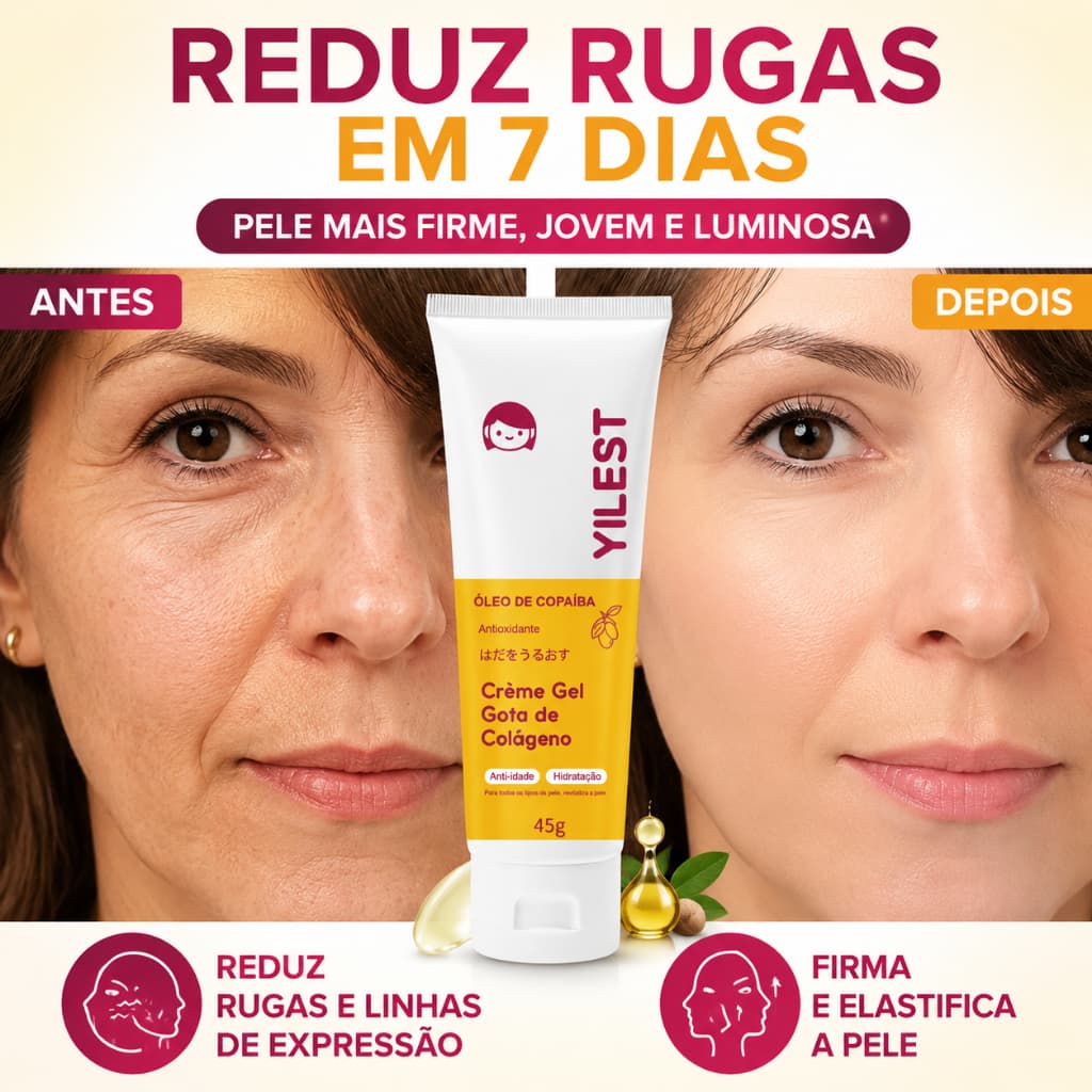 YILEST creme hidratante facial colágeno anti rugas 45ml creme rugas profundas Anti-idade antienvelhecimento