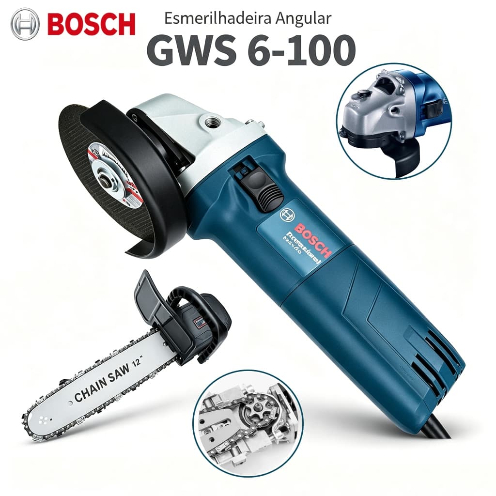 Lixadeira Esmerilhadeira Bosch 220V lixadeira Elétrica 1000W 127V Kit Esmerilhadeira + Serra Motriz