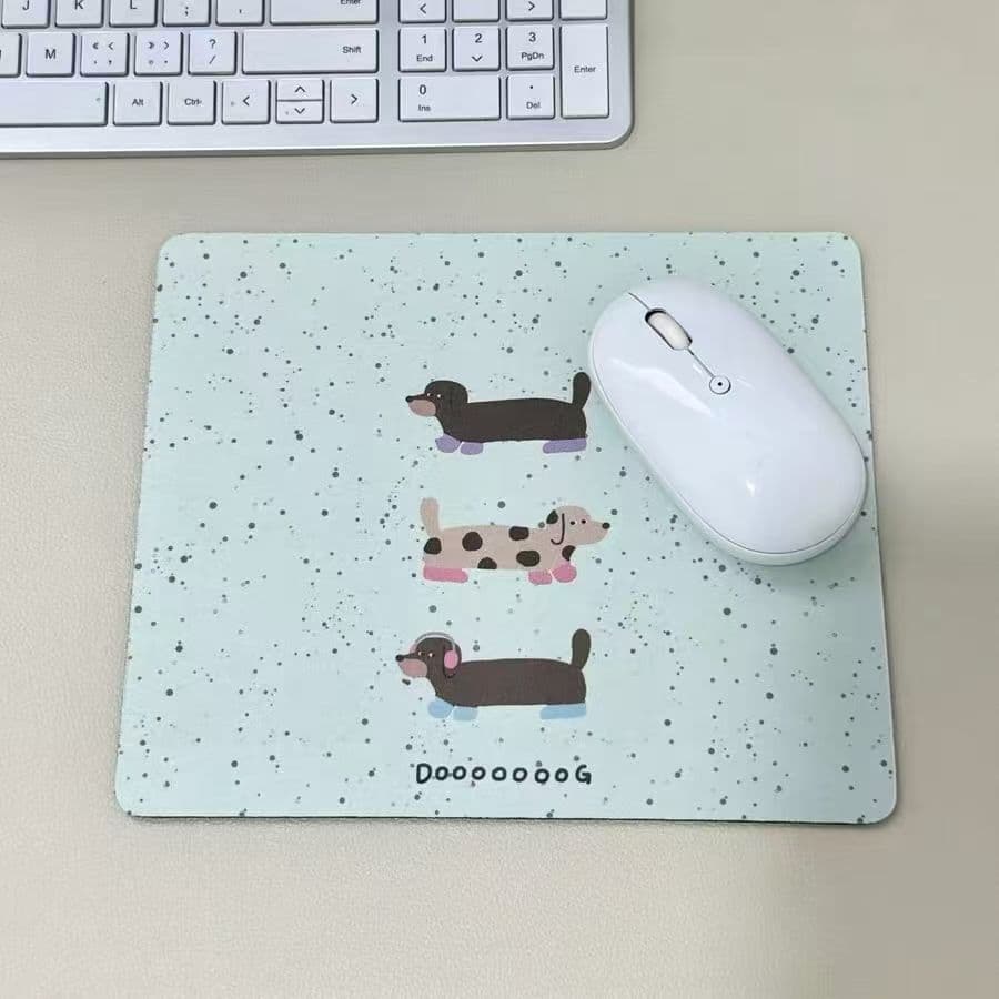 Fragmentos de hortelã bonito Dachshund cão Mouse pad antiderrapante desktop computador desktop pequeno almofada
