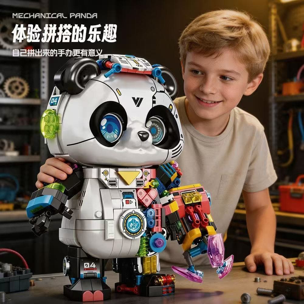 1100 peças de robô panda estilo punk compatível com LEGO, blocos de montar, presente para meninos
