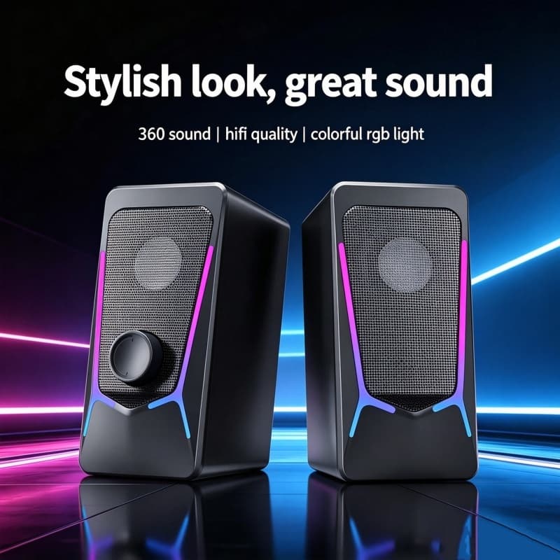 Alto-falante Subwoofer RGB de alto Volume para desktop de áudio de computador desktop