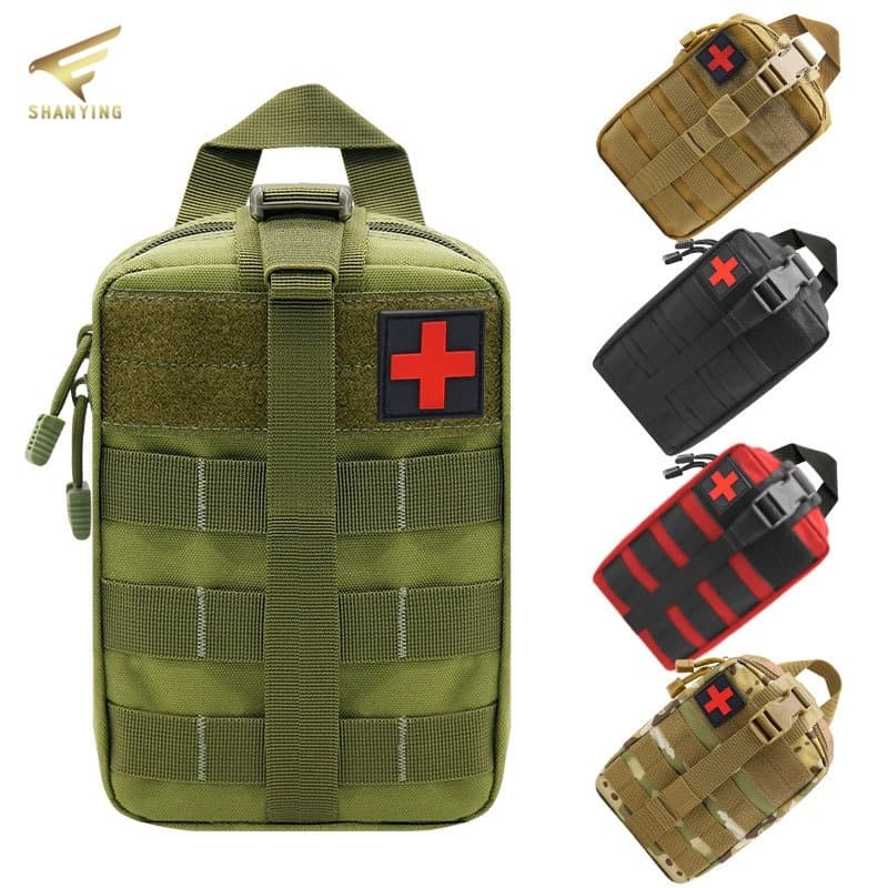 Bolsa Tática para Kit de Primeiros Socorros com MOLLE para Cinto e Mochila Estojo de Primeiros Socorros (vazio)