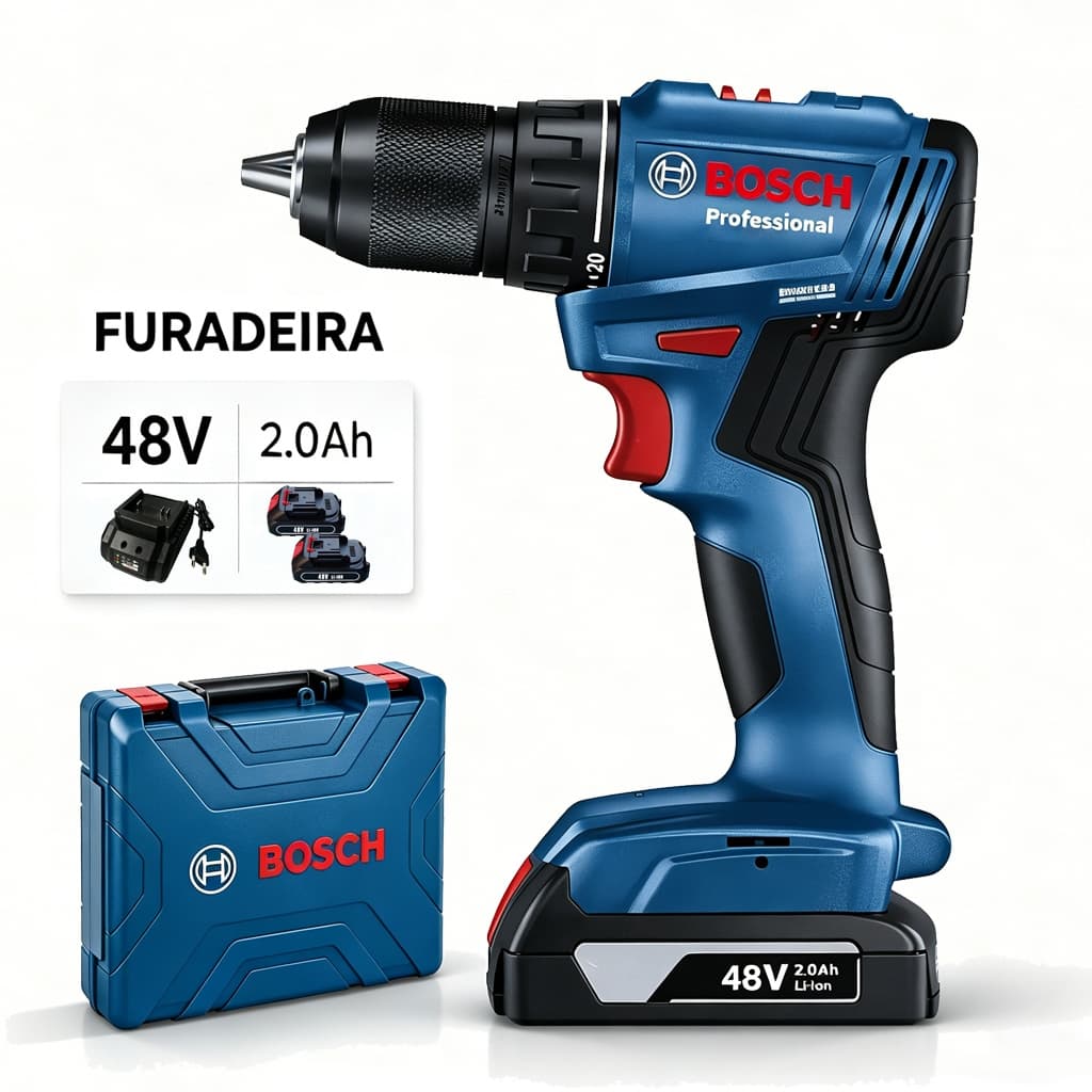 Bosch Parafusadeira Furadeira 48V Furadeira de Impacto 2 Baterias Caixa De Ferramentas 110V/220V