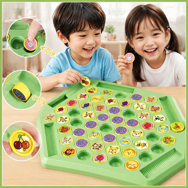 Animal Fruta Flip Xadrez Divertido Jogo De Memória Jogos De Tabuleiro Pai-Filho Interativo Família Festa