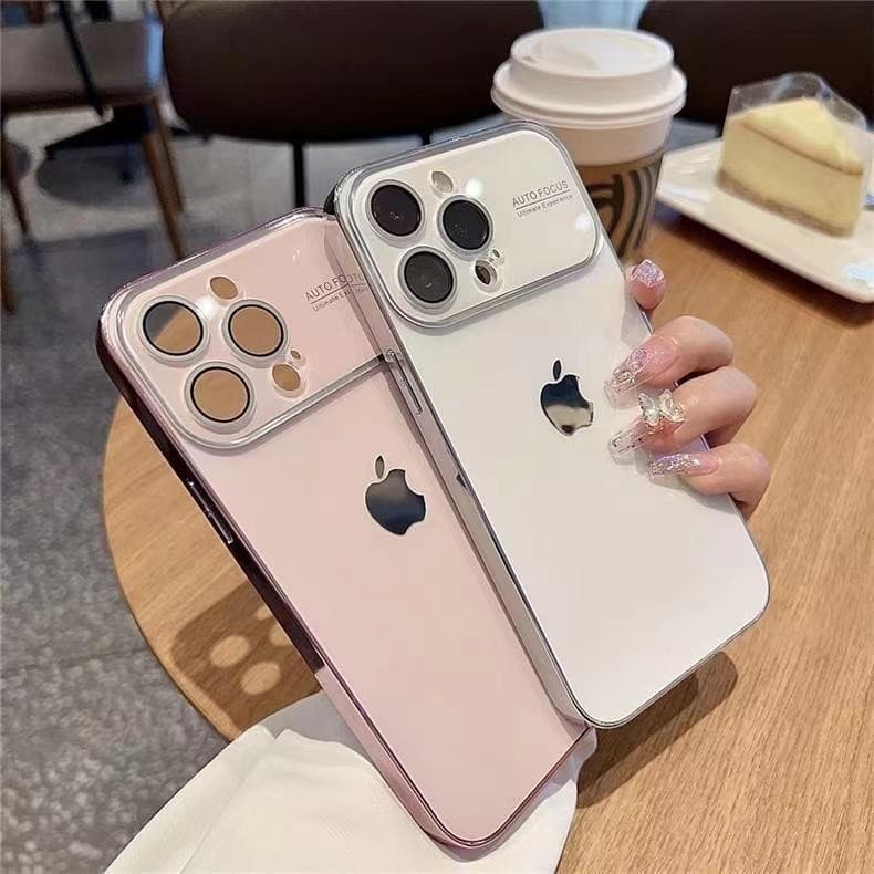 Novo Caso Banhado A Ouro Fosco iPhone 17 16 plus 15 14 13 12 11 Pro Max Luxo À Prova De Choque Capa Traseira Lente De Vi