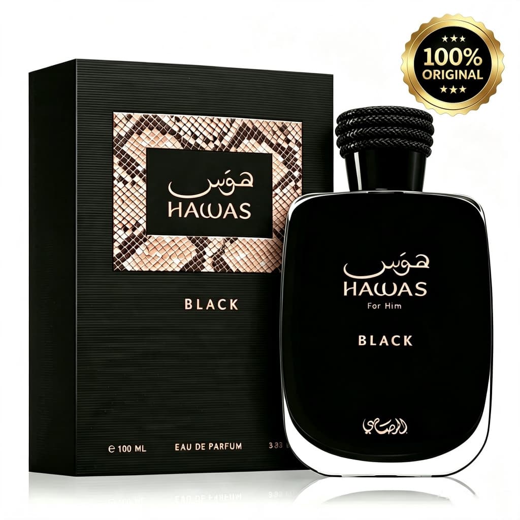 Perfume Rasasi Hawas Black  EDP 100ml | Árabe Masculino 100% Original
