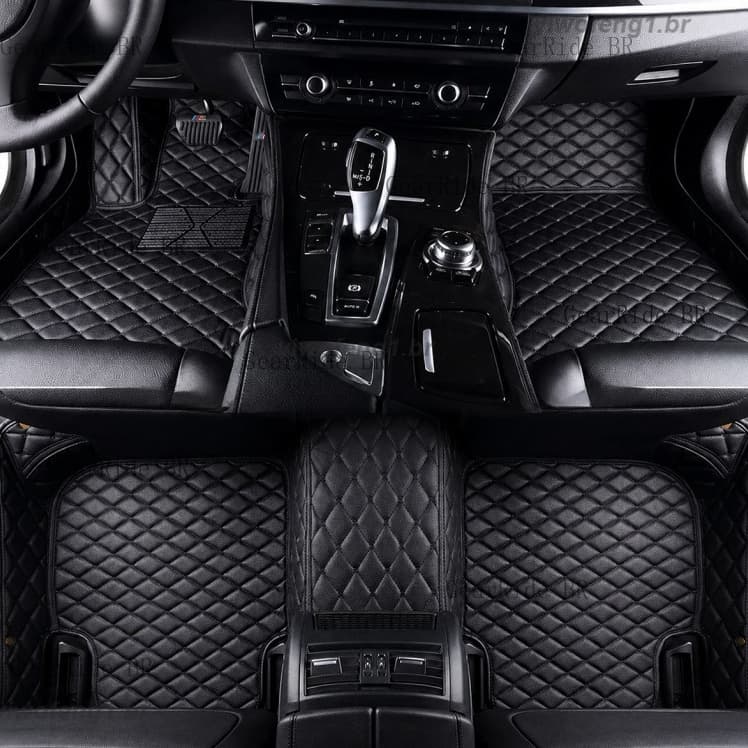Tapete Para Carro Universal Luxo Couro PU Impermeável 4 Peças 5 Peças Completo Proteção Interior Automotivo Peças365