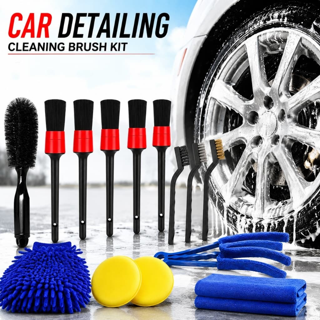 KTM 15 Pçs Conjunto De Escova De Detalhamento De Carro Kit De Limpeza Automotiva Interior Exterior Remoção De Poeira Aro
