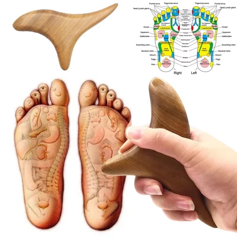 Massageador de Acupressão de Madeira para os Pés Costas e Cabeça Pontos de Pressão e Relaxamento Muscular