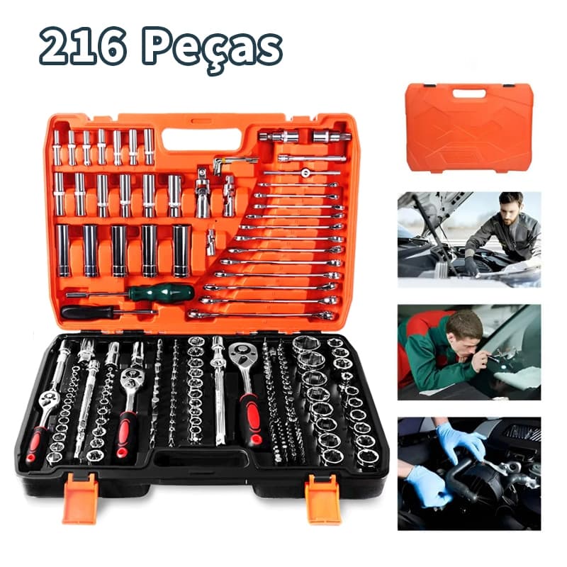 Kit De Ferramentas 84/108/216 Peças Jogo De Soquetes Chave Catraca Reversível Com Maleta Jogo De Ferramentas Completo