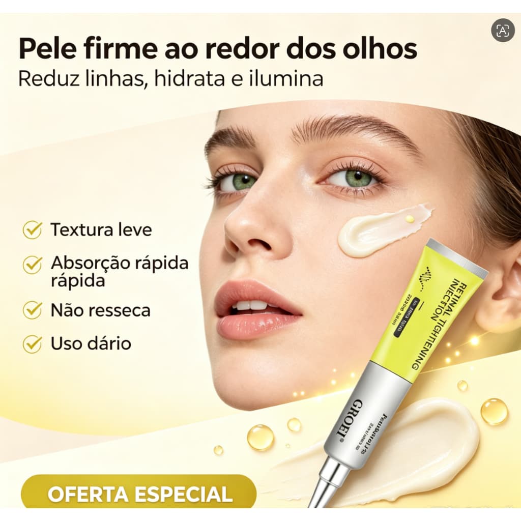Creme Olhos Retinol Versão Nova 20ml| Anti-idade Precoce Reduz Linhas Reafirmante Nutritivo| Hidrataçã