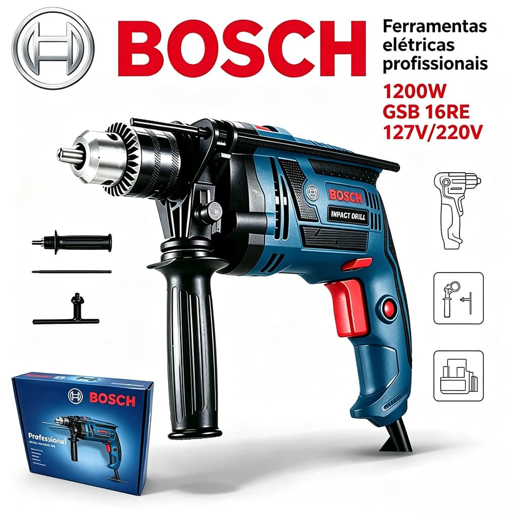 Bosch GSB 16 RE 1200W Profissional Furadeira De Impacto e parafusadeira Furadeira elétrica