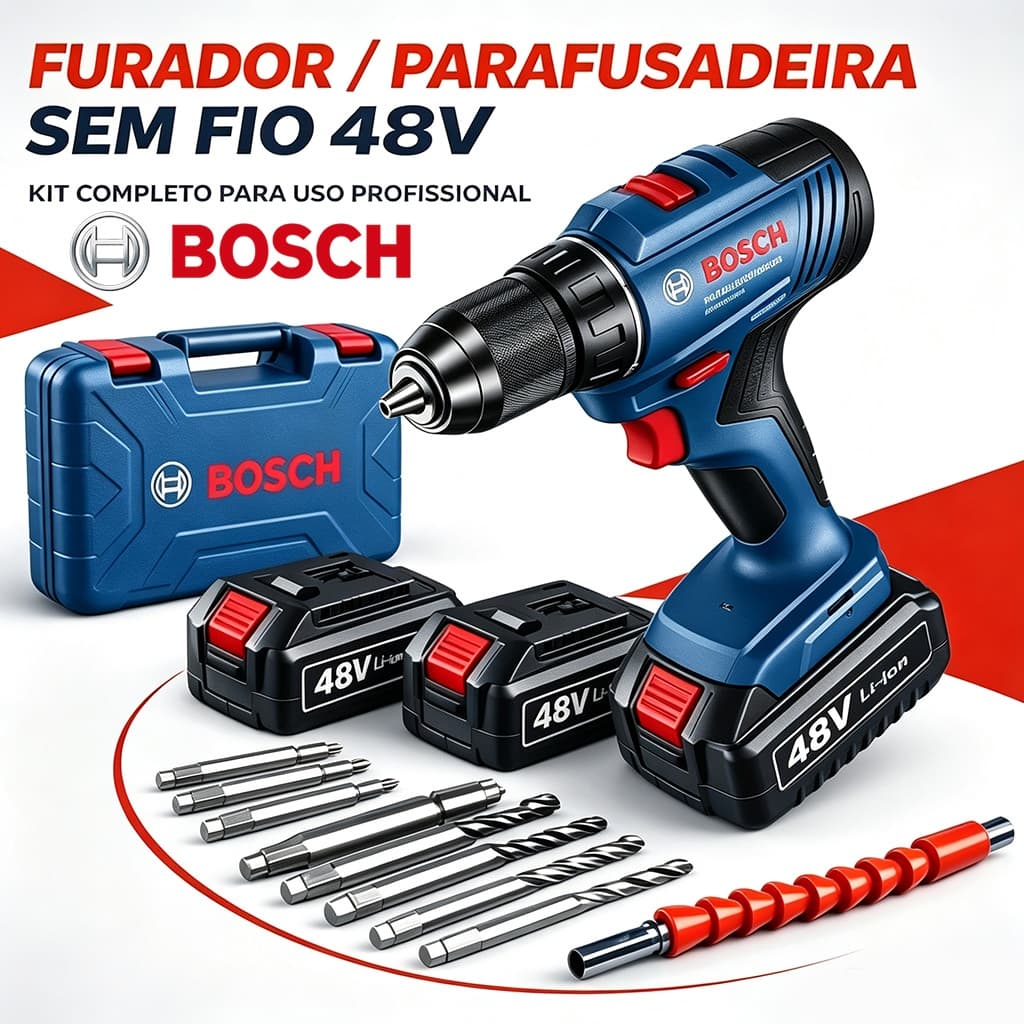 bosch Furadeira parafusadeira 48V Profissional elétrica Furadeira de Impacto parafusadeira a bateria Original