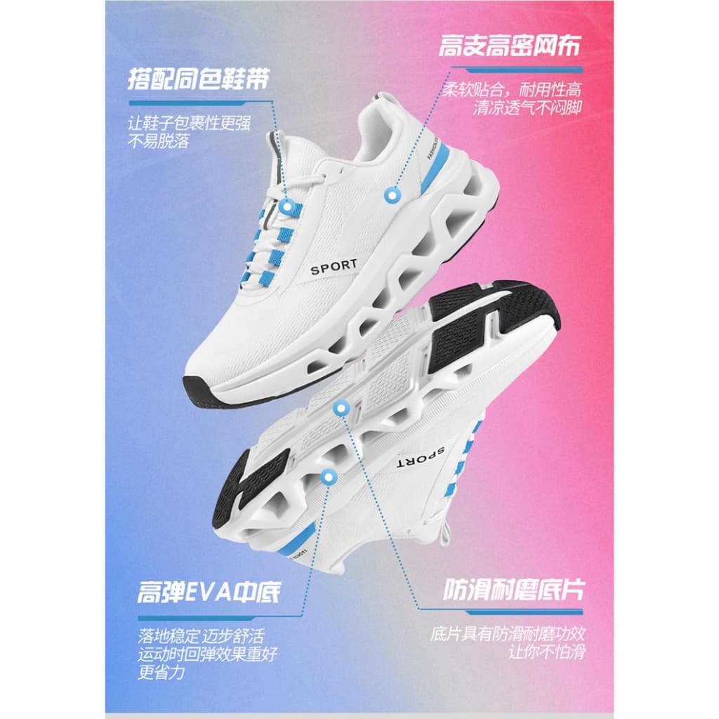 Qc Sapatos femininos masculinos tênis de corrida casuais com amortecimento confortável tênis esportivos de corrida