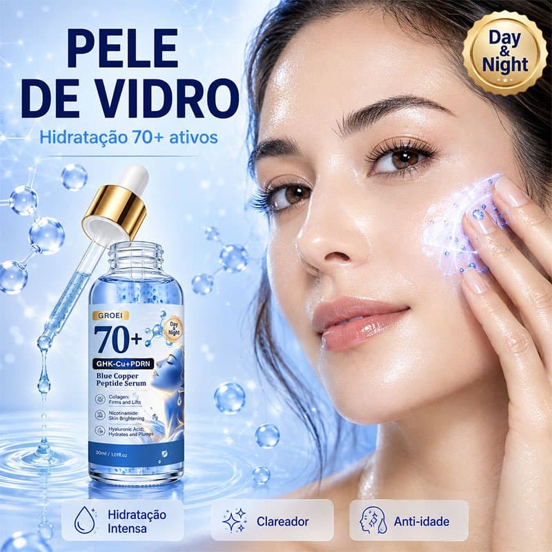 GROEI Sérum de Pépido de Cobre hidratante facial Clareador anti rugas 30ml Anti-idade Colágeno Niacinamida