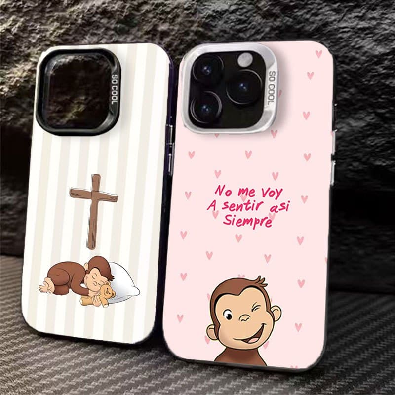 Anti-derrapante Capinha para iPhone17/16/15/14/13/12 Pro Max Normal Capa de celular com cobertura total do Jorge Curioso