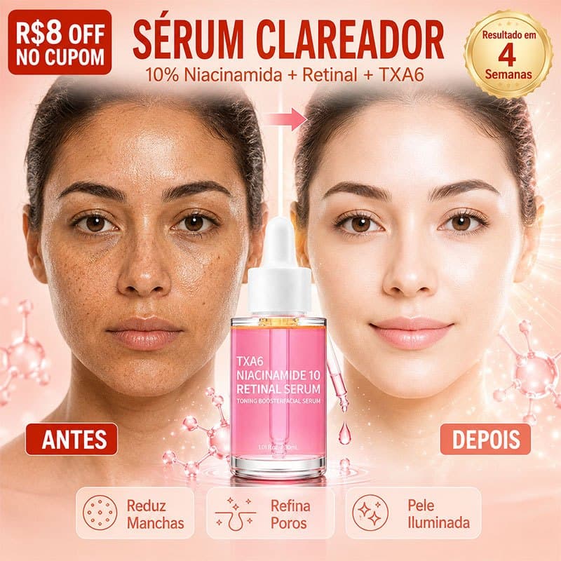 Serum clareador de Manchas niacinamida Retinal 30ml Diminuir os poros hidratante facial tom de pele irregular Anti-idade