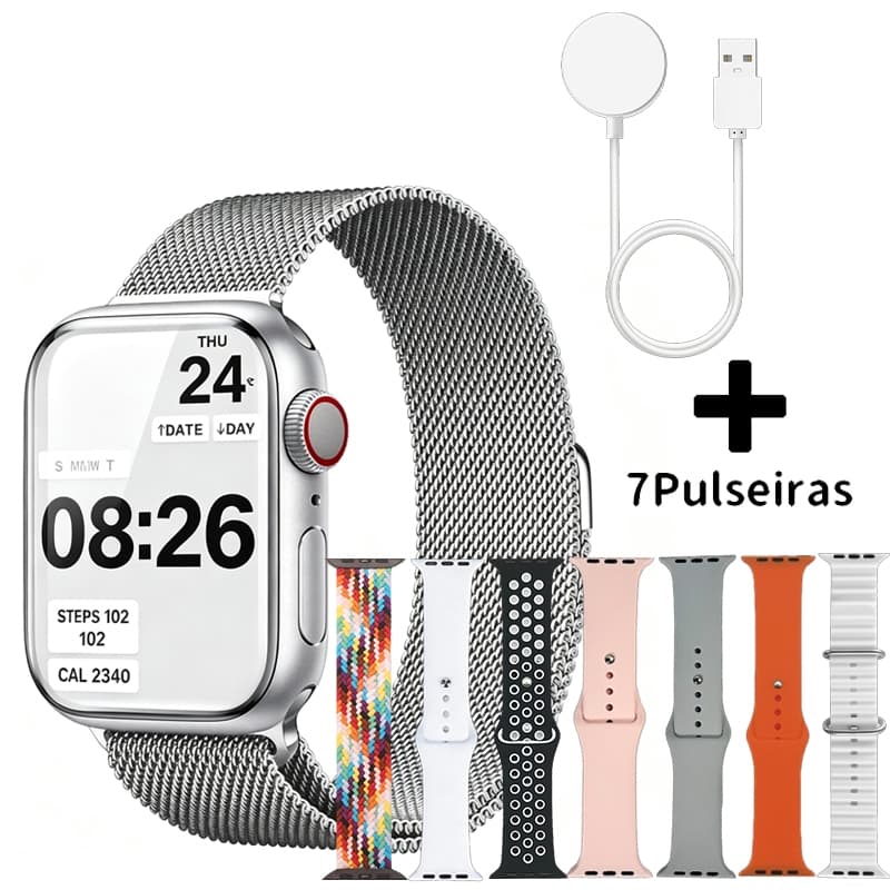 Kit De Relógio Inteligente 7 Em 1 , Chamada Bluetooth Masculina E Feminina , Papéis De Parede Personalizados Smartwatch