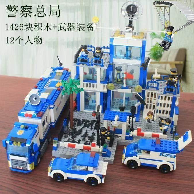 2000 peças compatíveis com LEGO Blocos de montar Militar SWAT Avião de combate Tanque Brinquedo de montagem para meninos