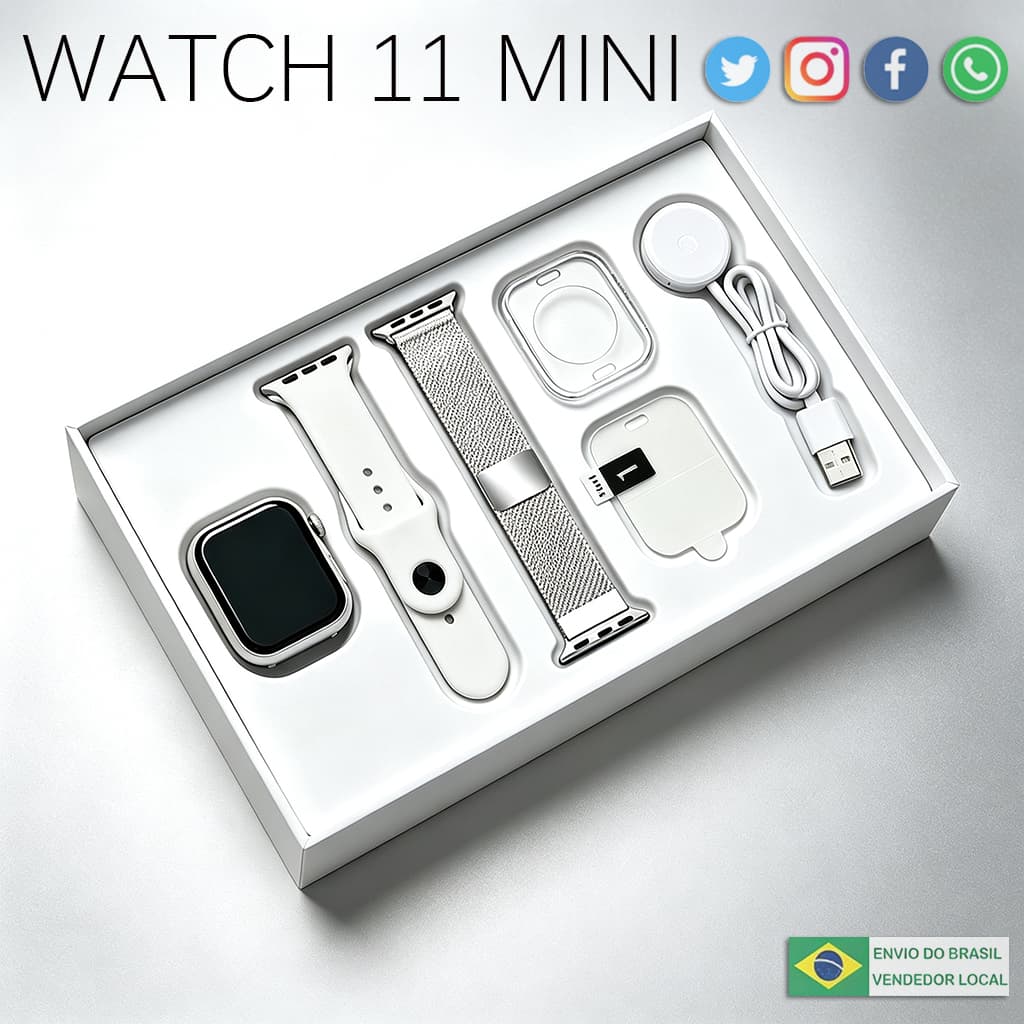 2026 Smartwatch S11 Pro Mini Unissex com Chamada Bluetooth Pressão Calculadora Esportivo Compatível iOS/Android