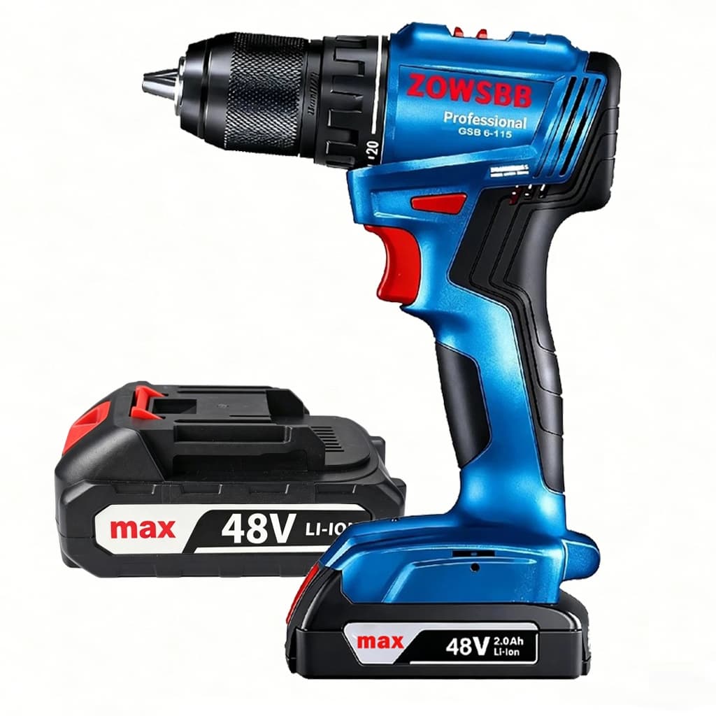 Parafusadeira Furadeira GSB 6-115 Furadeira de Impacto 48V Uso Profissional Com Acessórios