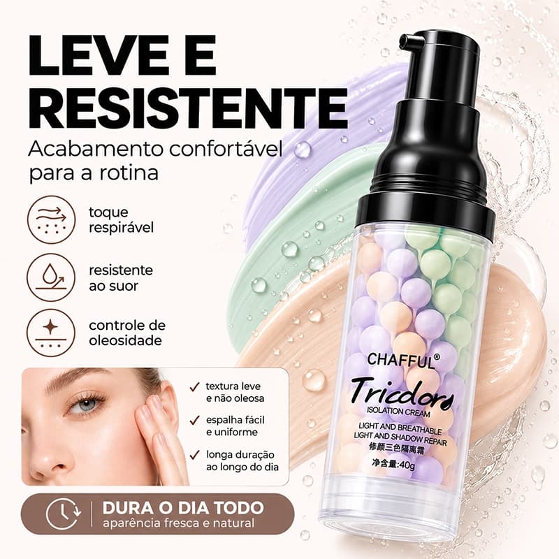 Protetor Solar + Base 2 Em 1-Correct The Tom And Control Oiliness Fps50 + 40g
