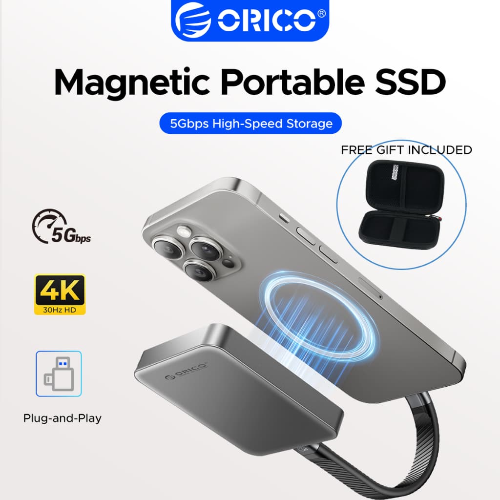 ORICO Magnético Portátil SSD MagSafe Unidade De Estado Sólido Externo USB3.2 480 Mb/s Para iPhone Android 4K ProRes Arma