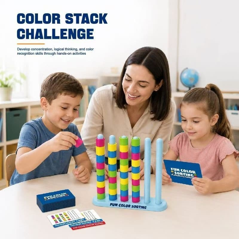 Brinquedos de empilhamento de classificação de cores, brinquedos educativos para educação infantil, presentes de anivers