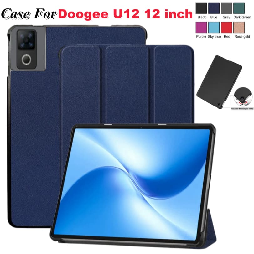 Capa De Cor Sólida Para DOOGEE U12 (2025) 12 Polegada Android 15 Tablet Case Slim Magnético Flip Stand Protetora