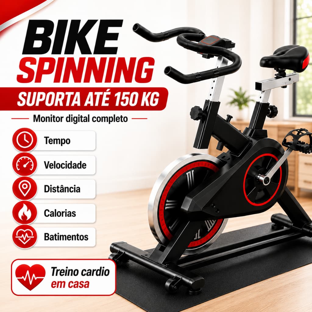 Bicicleta Ergométrica Spinning Academia Fitness Profissional 150kg