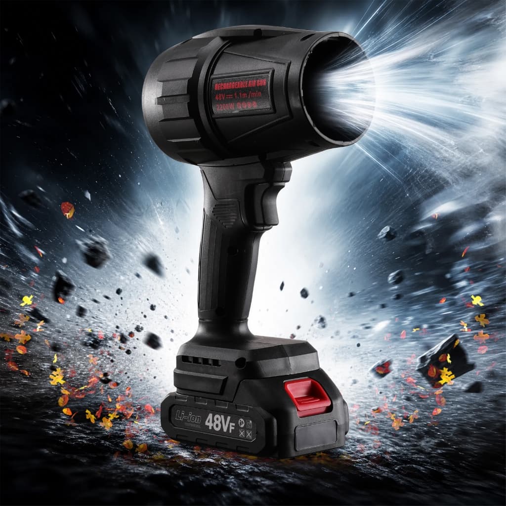 Soprador Turbo Portátil Bivolt 48V, Kit Completo,2 Baterias para Limpeza Multiuso Carro e Churrasqueira | caixa de papel