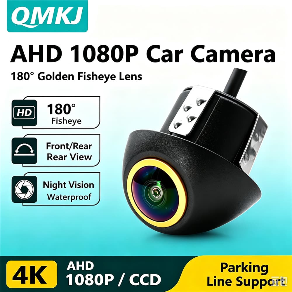 Câmera Reversa Para Carro AHD 1080P 180 ° Lente Olho De Peixe Starlight Night Vision De Visão Traseira De Veículo À Prov