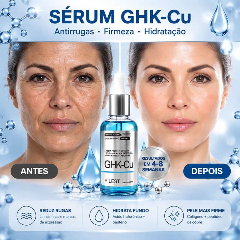 YILEST serum peptídeo de cobre anti rugas anti idade hidratante facial Antioxidação da pele Iluminar a tez 30ml