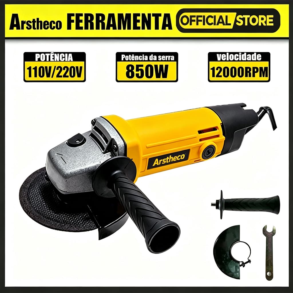 Esmerilhadeira Lixadeira Angular 850w 115mm 50/60HZ 12000rpm Arstheco