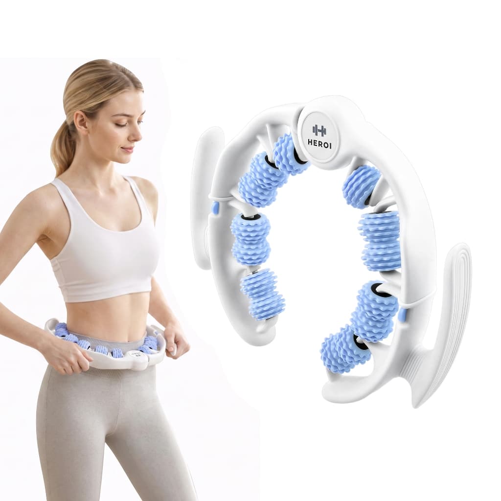 HEROI Massageador de Pernas com 14 Rolos 360° – Relaxamento Muscular e Massagem Corporal