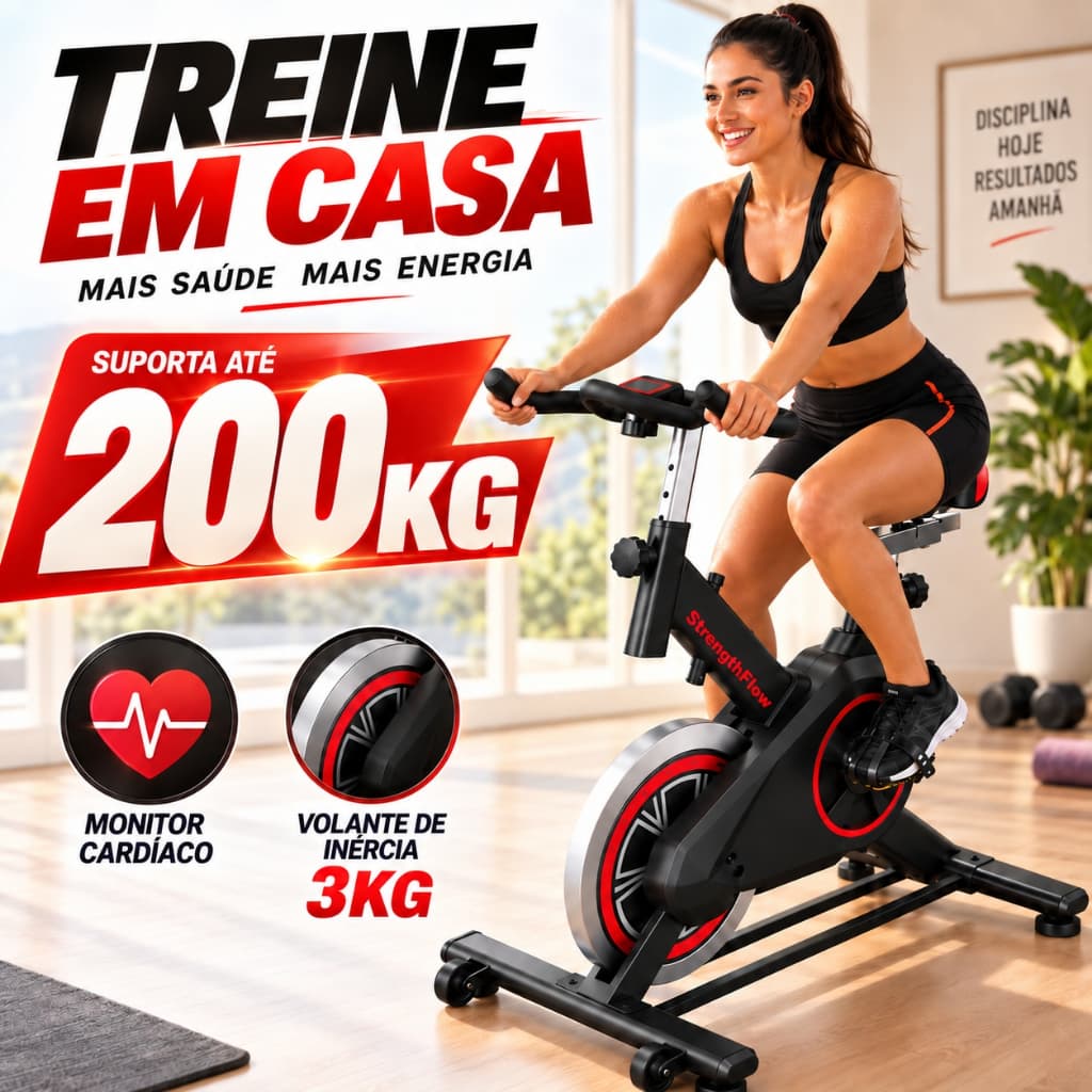 Bicicleta Spinning Ergométrica Profissional Versão Atualizada Com Monitor