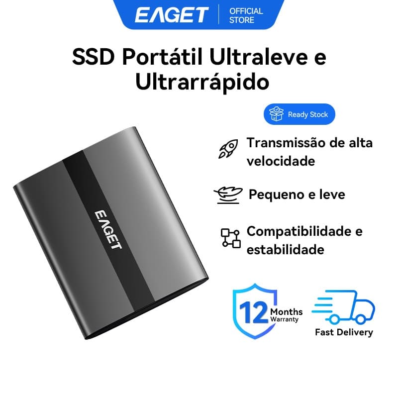 Unidade De Estado Sólido Externa Portátil EAGET M8 USB 3.2 5 Gbps 120 Gb 240 480 1 Tb