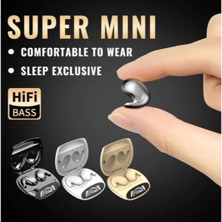 Fone de ouvido ultrafino para dormir 5.3, sem fio, Bluetooth, fones de ouvido invisíveis, botão oculto, fone de ouvido e