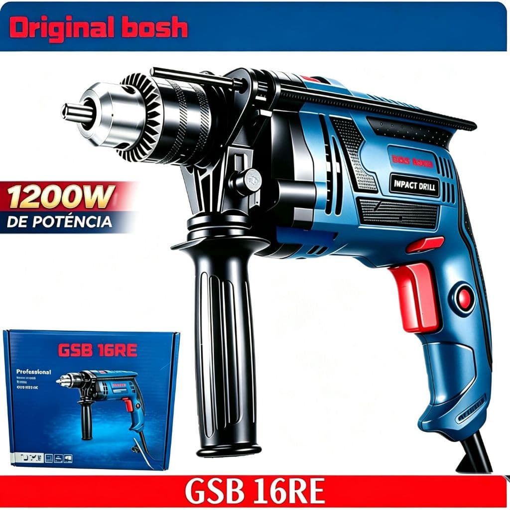 Furadeira De Impacto e parafusadeira Furadeira eletrica GSB 16RE 1200W 1/2 Profissional