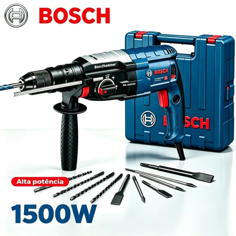 1500W original de alta potência profissional martelo rotativo broca conjunto completo caixa de ferramentas
