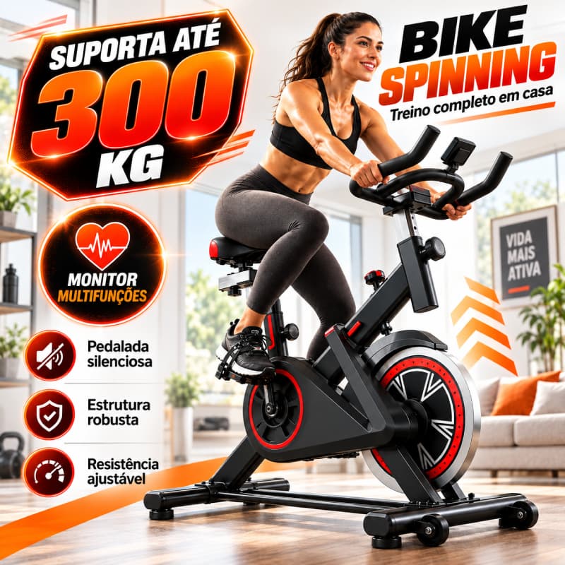 Bicicleta Bike Ergometrica Spinning Detecção De Frequência Cardíaca Academia Fitness Profissional 300kg