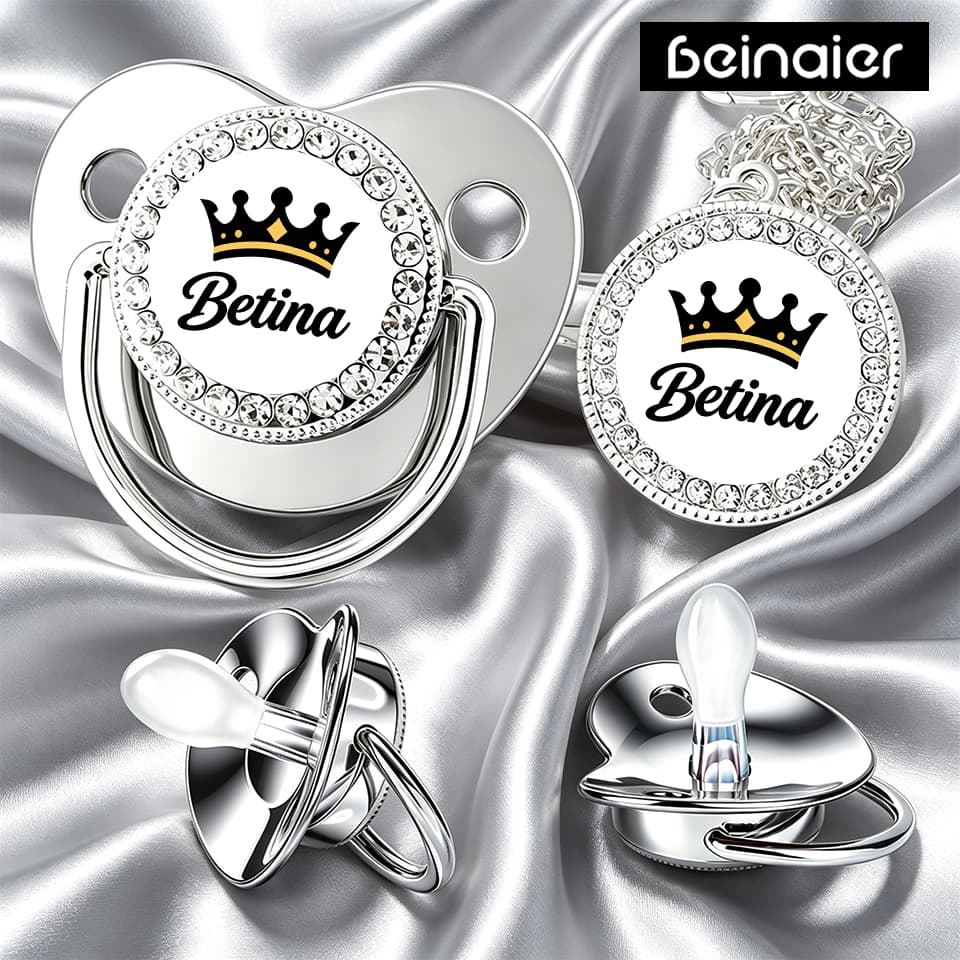 Kit de chupetas para bebês, com o nome e a foto do bebê personalizados, indicado para 0 a 18 meses