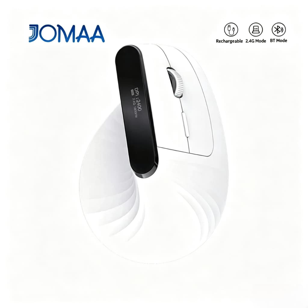 JOMAA RGB Tri-mode Gaming Mouse Bluetooth Sem Fio 12000 DPI Ergonômico Vertical Recarregável Para Vários Dispositivos