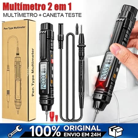 Multímetro Digital Caneta Automático 4000 Contagens | AC/DC, Ohm e Diodo